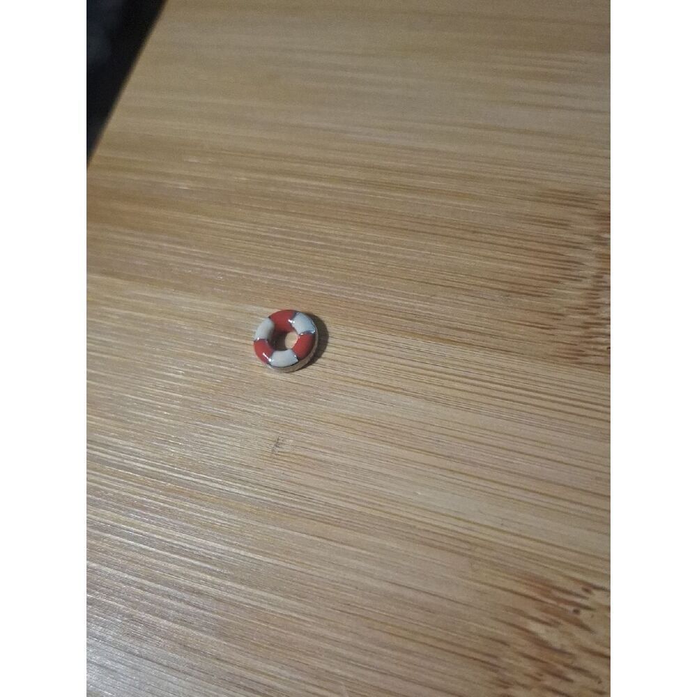Red And White Life Preserver Charm For Floating Lockets